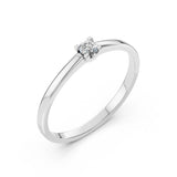 Solitaire Diamond Ring Round 0.1ct by Qutahia Jewellery