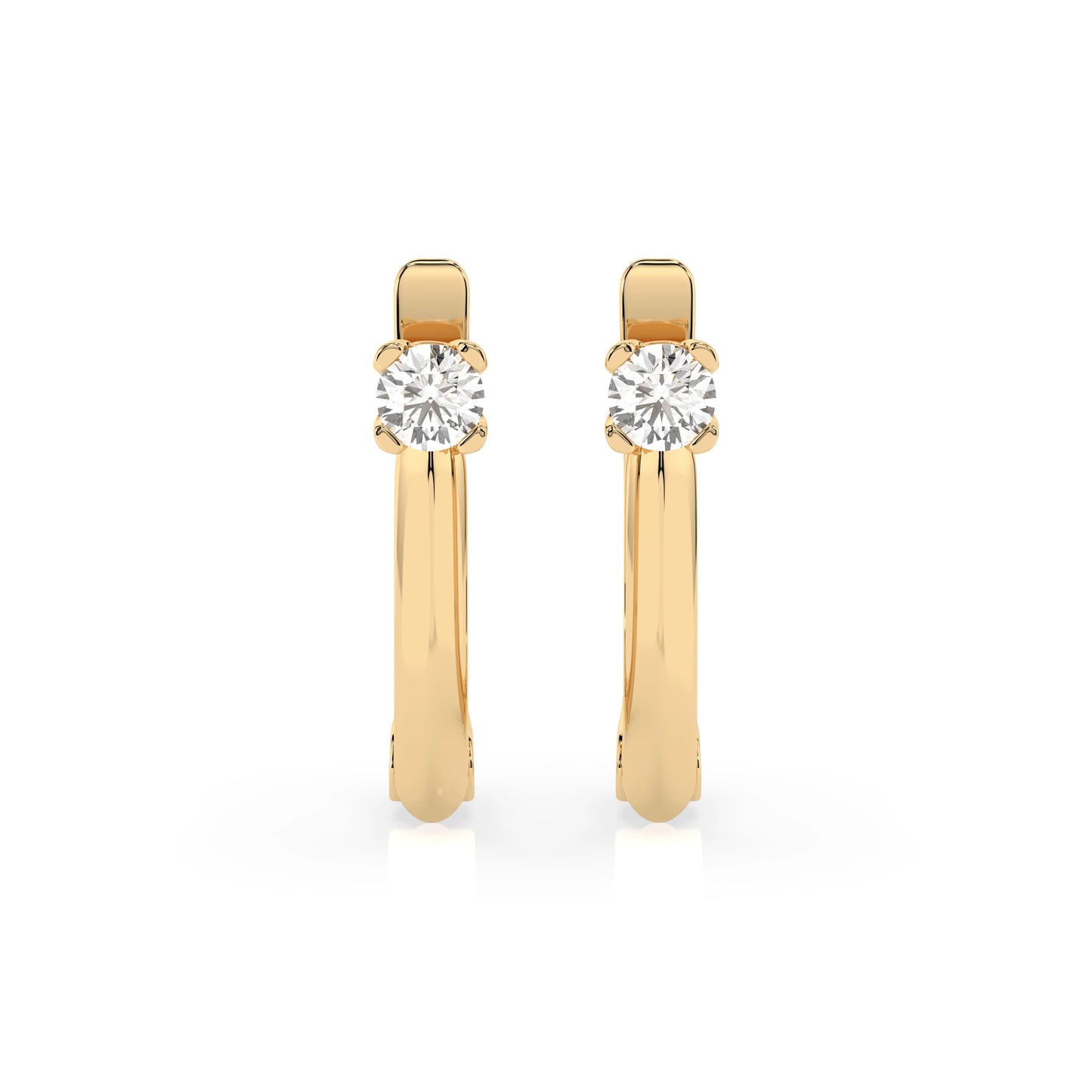 Solitaire English Lock Earring (Round), 0.2 ct — 102-10089(3.0)