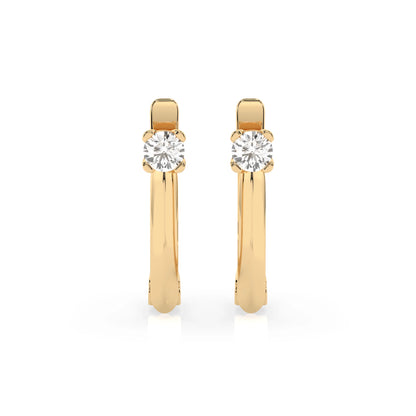 Solitaire English Lock Earring (Round), 0.2 ct — 102-10089(3.0)