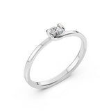 Solitaire Diamond Ring Round 0.15ct by Qutahia Jewellery