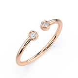 Minimalist Diamond Ring Round 0.04ct by Qutahia Jewellery