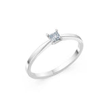 Solitaire Diamond Ring Princess 0.17ct by Qutahia Jewellery