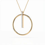 Delicate Diamond Necklace Round 0.09ct by Qutahia Jewellery