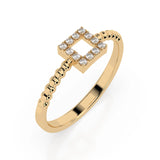 Minimalist Diamond Ring Round 0.07ct by Qutahia Jewellery