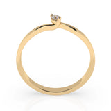 Solitaire Diamond Ring Round 0.04ct by Qutahia Jewellery
