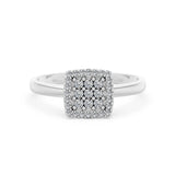 Minimalist Diamond Ring Round Brilliant 0.12ct by Qutahia Jewellery