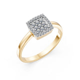 Minimalist Diamond Ring Round Brilliant 0.12ct by Qutahia Jewellery
