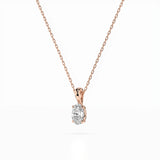 Diamond Pendant Necklace Oval 0.3ct by Qutahia Jewellery