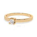 Solitaire Diamond Ring Round 0.1ct by Qutahia Jewellery