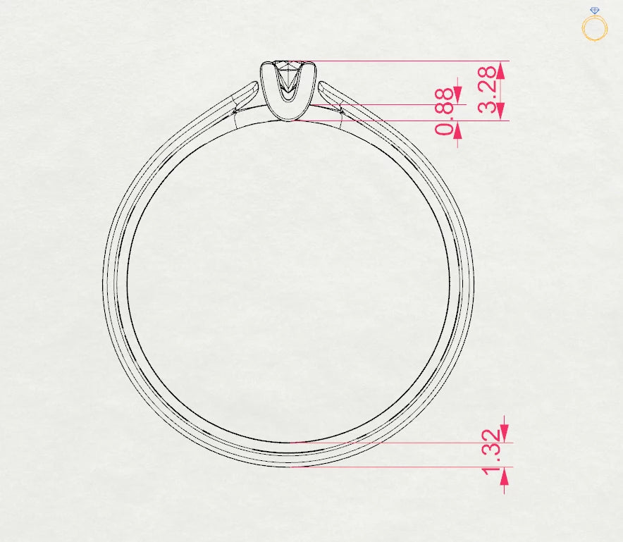 Solitaire Ring (Round), 0.08 ct — 101-10046(2.7)