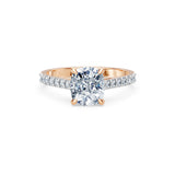 Cushion Lab Grown Diamond Slim Pave Eternity Ring 2.0ct by Qutahia Jewellery