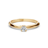 Solitaire Diamond Ring Round 0.15ct by Qutahia Jewellery