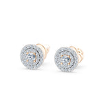 Illusion Diamond Earrings Round Brilliant 0.17ct by Qutahia Jewellery