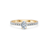 Solitaire Eternity Diamond Ring Oval 0.3ct by Qutahia Jewellery