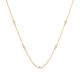 Delicate Diamond Necklace Round 0.07ct by Qutahia Jewellery