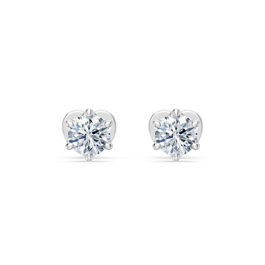 Diamond Stud Earrings Round Brilliant 0.5ct by Qutahia Jewellery