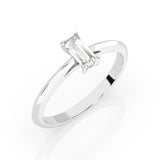 Solitaire Diamond Ring Baguette 0.3ct by Qutahia Jewellery
