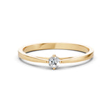 Solitaire Diamond Ring Round 0.1ct by Qutahia Jewellery
