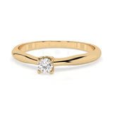 Solitaire Diamond Ring Round 0.06ct by Qutahia Jewellery