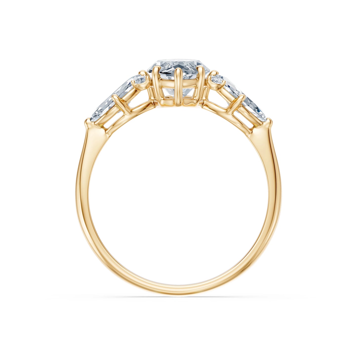 Marquise Lab Grown Diamond Side Stone Eternity Ring 1.5ct by Qutahia Jewellery