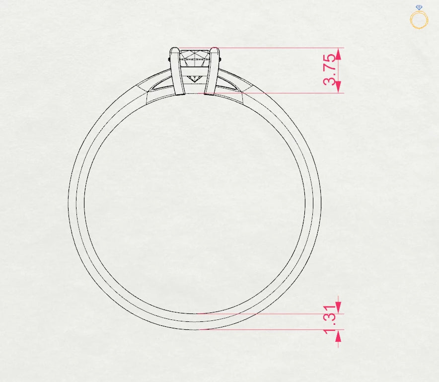 Solitaire Ring (Round), 0.25 ct — 101-10012/1(4.0)