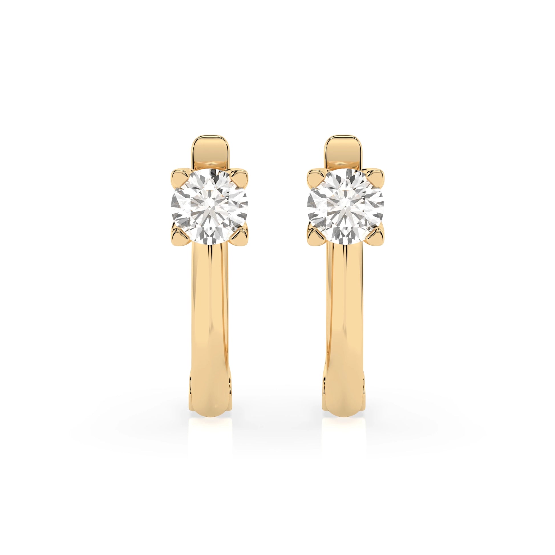 Solitaire English Lock Earring (Round), 0.6 ct — 102-10089(4.2)