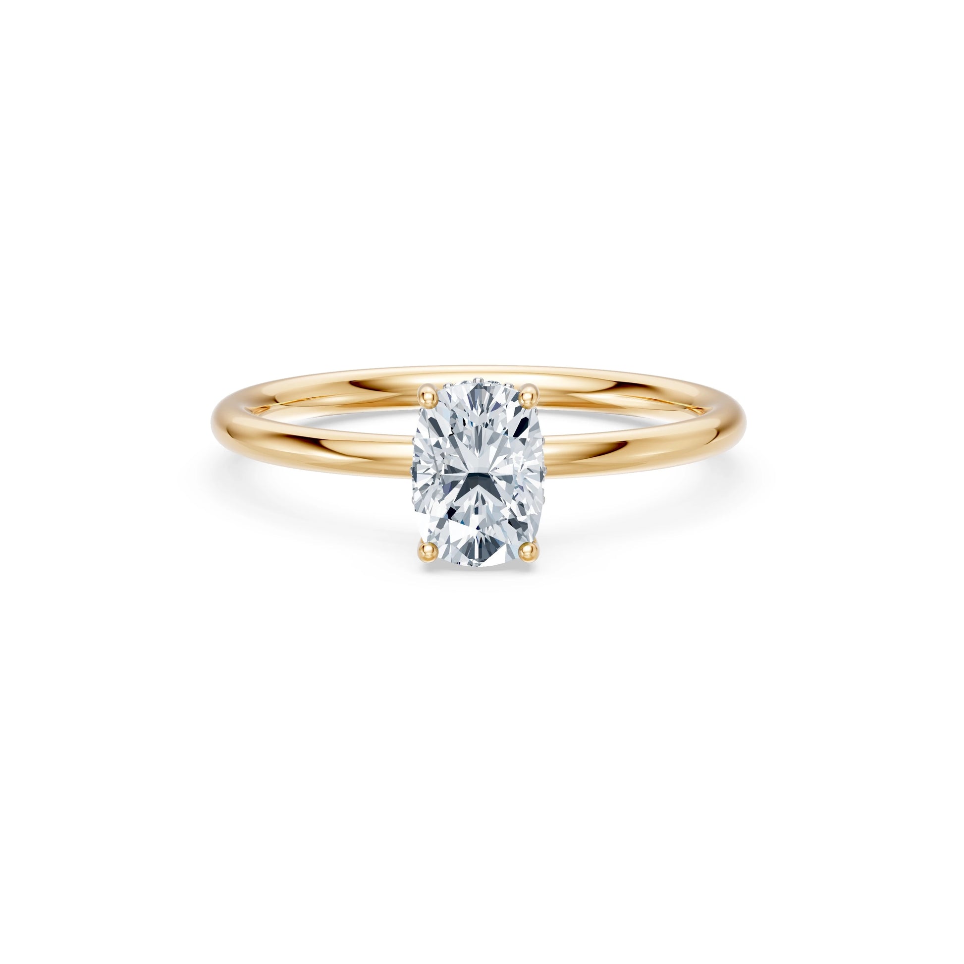 Cushion Lab Grown Diamond Micro Pave Engagement Ring 1.0ct by Qutahia Jewellery