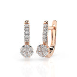 Illusion Diamond Earrings Round 0.06ct by Qutahia Jewellery