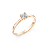 Solitaire Diamond Ring Princess 0.3ct by Qutahia Jewellery