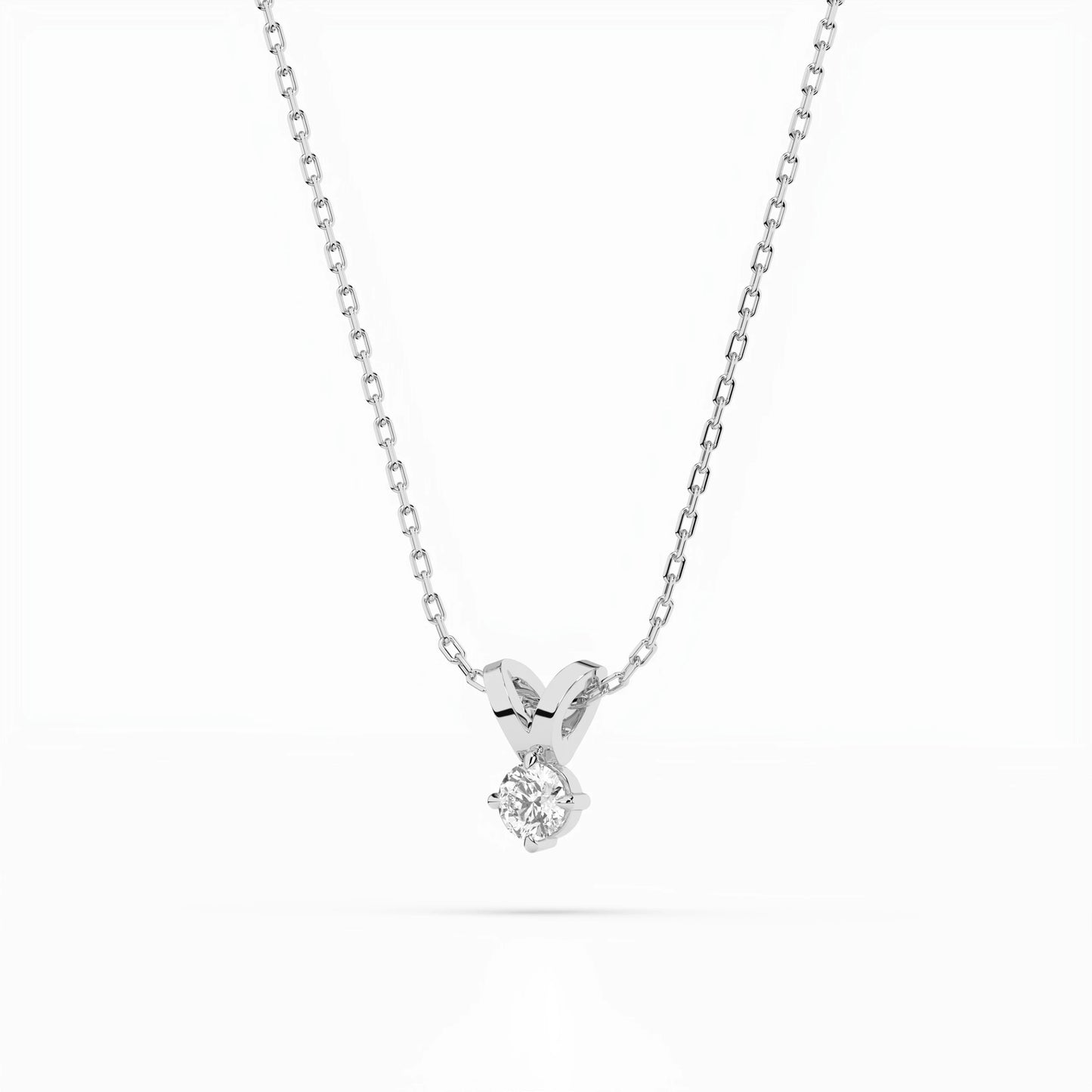 Solitaire Necklace (Round), 0.2 ct — 104-10037(3.7)
