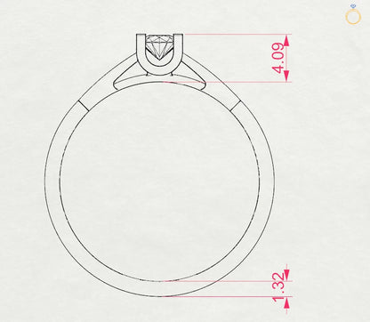 Solitaire Ring (Round), 0.15 ct — 101-10020(3.4)