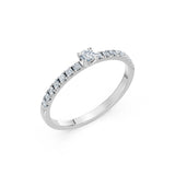 Solitaire Eternity Diamond Ring Round Brilliant 0.09ct by Qutahia Jewellery