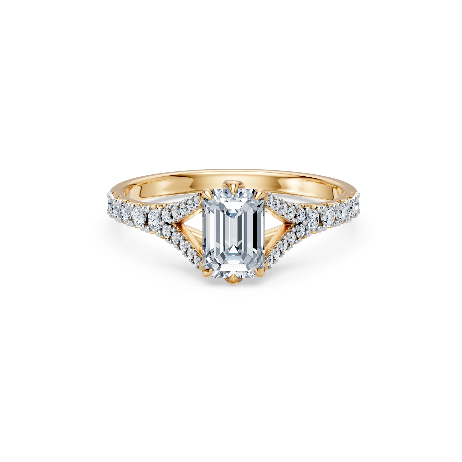 Emerald Lab Grown Diamond Micro Pave Eternity Ring 1.0ct by Qutahia Jewellery