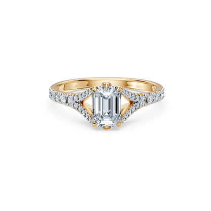 Emerald Lab Grown Diamond Micro Pave Eternity Ring 1.0ct by Qutahia Jewellery