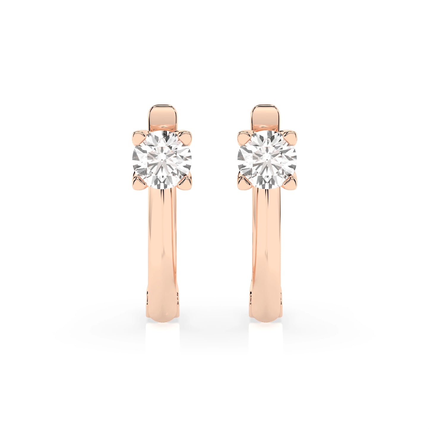 Solitaire English Lock Earring (Round), 0.6 ct — 102-10089(4.2)