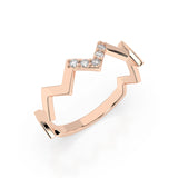 Minimalist Diamond Ring Round 0.05ct by Qutahia Jewellery