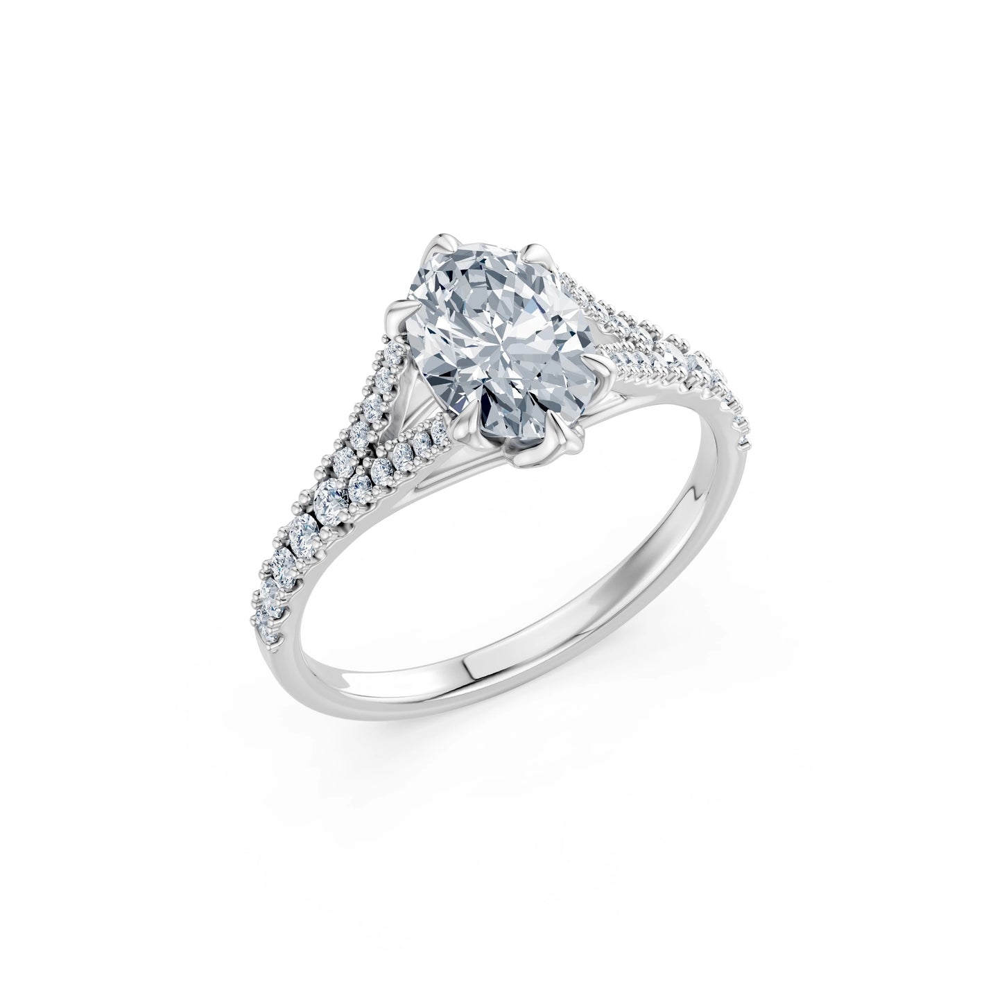 Oval Lab Grown Diamond Micro Pave Eternity Ring 1.5ct by Qutahia Jewellery