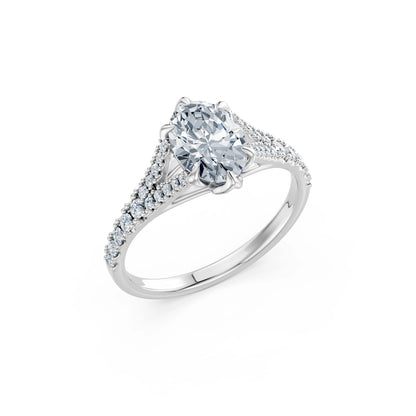 Oval Lab Grown Diamond Micro Pave Eternity Ring 1.5ct by Qutahia Jewellery