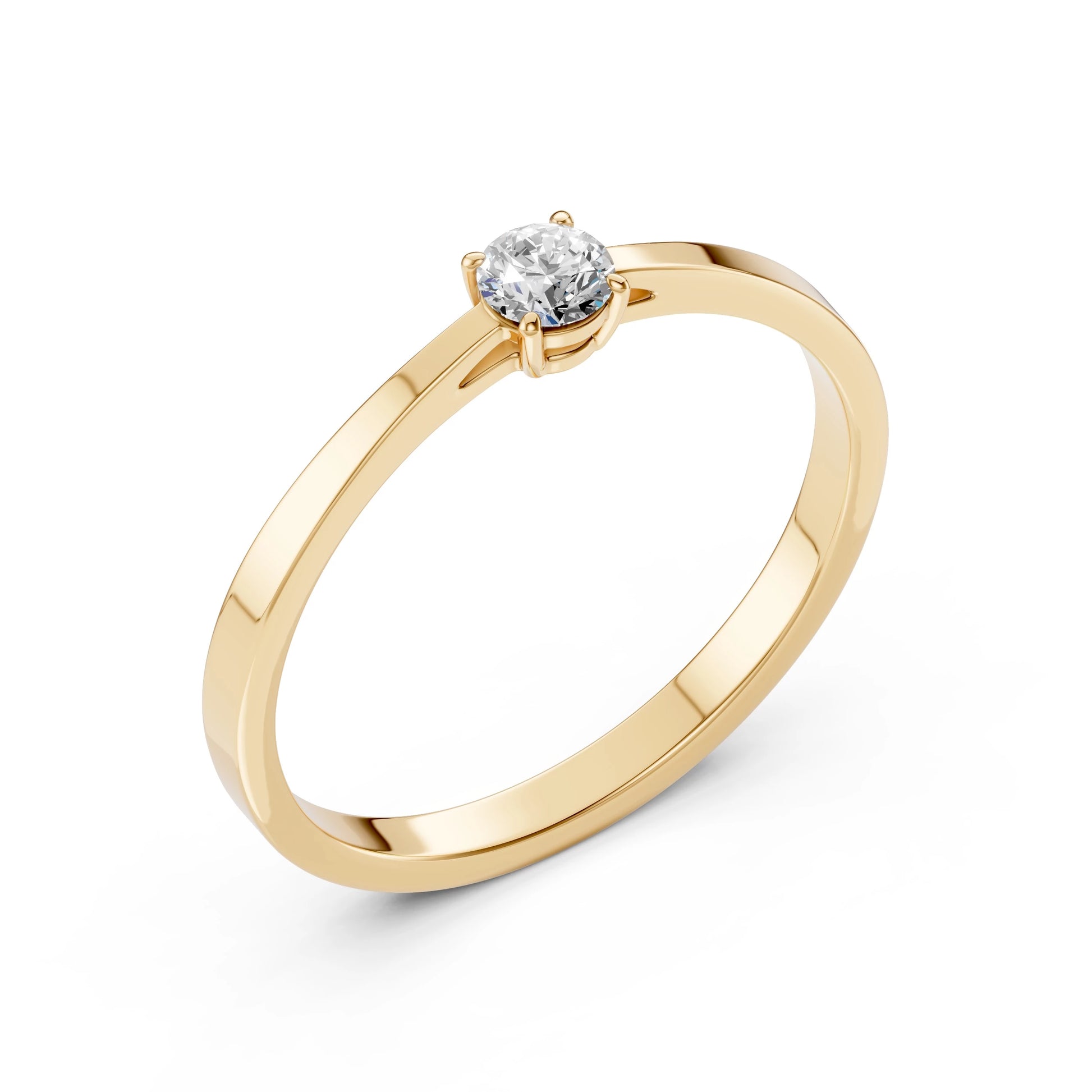Solitaire Ring (Round), 0.15 ct — 101-10012/1(3.4)
