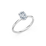 Oval Lab Grown Diamond Micro Pave Engagement Ring 1.0ct by Qutahia Jewellery
