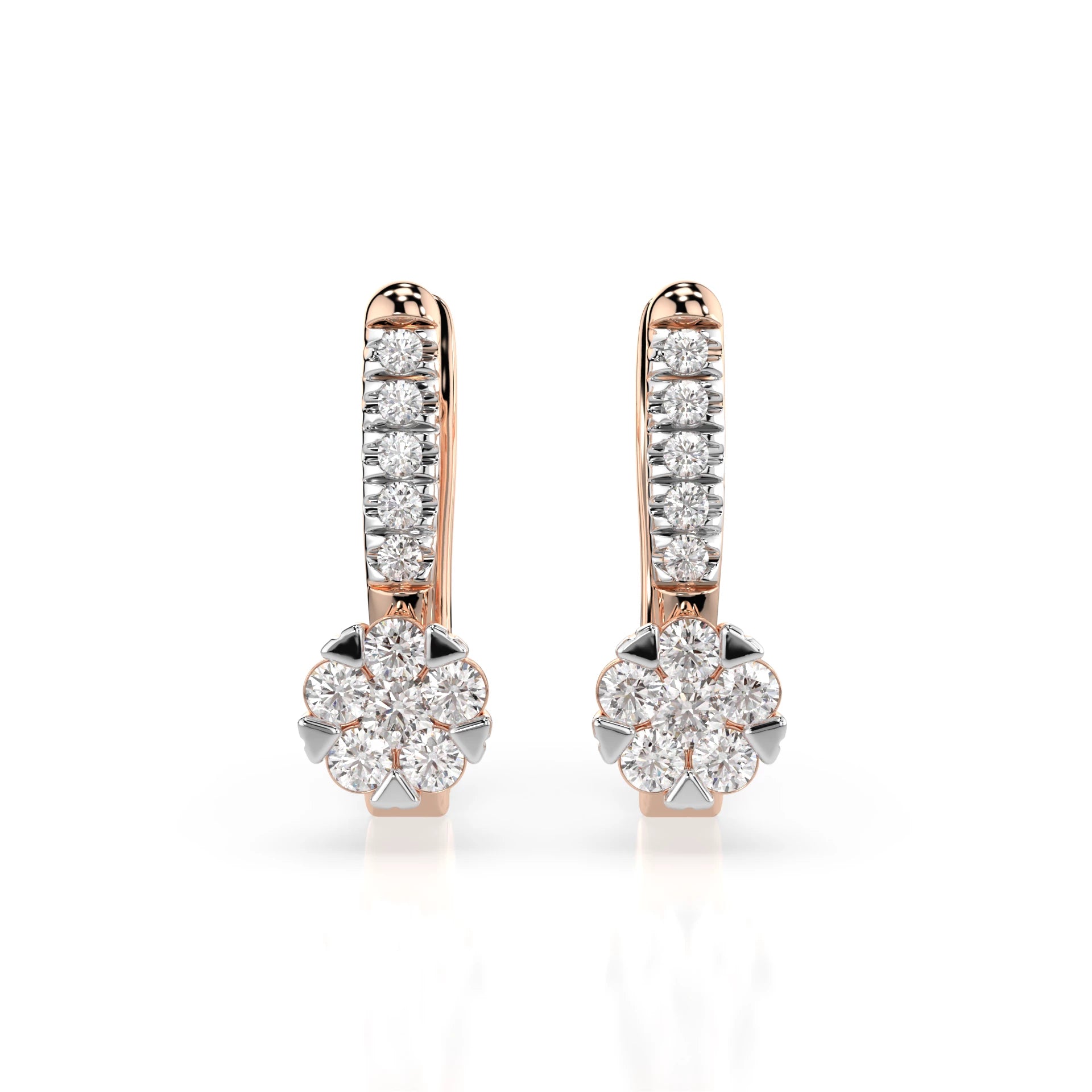 Illusion Earring (Round), 0.06 ct — 102-10015/4(2.0)