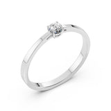 Solitaire Diamond Ring Round 0.2ct by Qutahia Jewellery