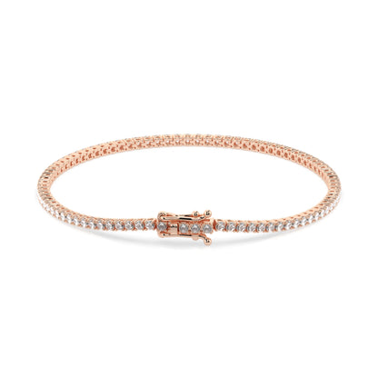 Lab created diamond tennis bracelet 0.8ct in solid gold, view 9, by Qutahia Jewelry