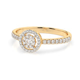 Illusion Diamond Ring Round 0.06ct by Qutahia Jewellery