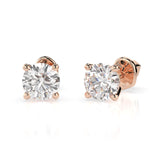 Diamond Stud Earrings Round 0.8ct by Qutahia Jewellery