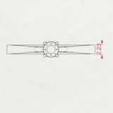 Solitaire Diamond Ring Round 0.2ct by Qutahia Jewellery