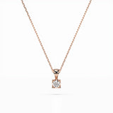 Diamond Pendant Necklace Round 0.08ct by Qutahia Jewellery