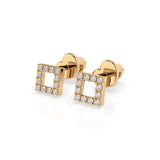 Small Diamond Earrings Round 0.14ct by Qutahia Jewellery