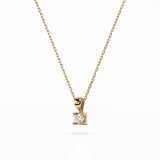 Diamond Pendant Necklace Round 0.08ct by Qutahia Jewellery