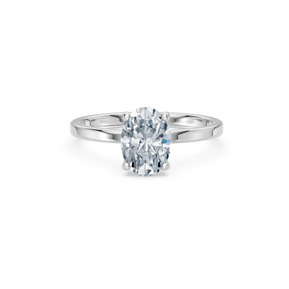 Oval Lab Grown Diamond Solitaire Engagement Ring 1.5ct by Qutahia Jewellery
